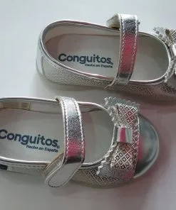 Merceditas de niña fantasía plata Conguitos