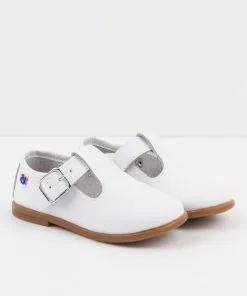 Zapatos de bebé pepitos blanco de piel