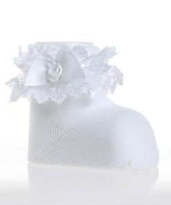 calcetines con puntilla y lazito