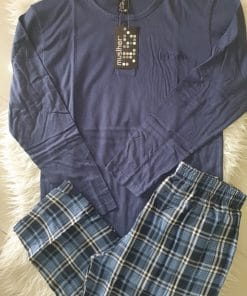 PIJAMA CABALLERO COMBINADO ALGODÓN Y TELA M. 215651 MUSLHER
