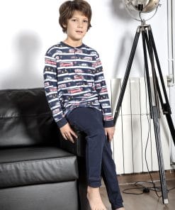 PIJAMA NIÑO 100%ALGODÓN M. 213619 MUSLHER NIÑO ESTAMPADO COCHES POLICIA