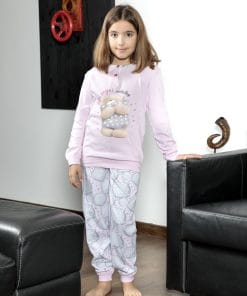 PIJAMA NIÑA 100%ALGODÓN M. 214604 MUSLHER ESTAMPADO OSITO DORMILÓN