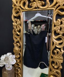 VESTIDO NEGRO CADENA DORADA SRA M.2558/N