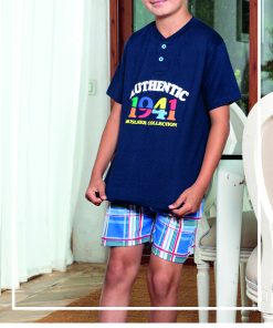 PIJAMA NIÑO M/C ESTAMPADO "AUTHENTIC 1941" M. 223012 MUSLHER