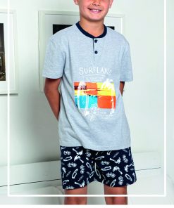 PIJAMA NIÑO M/C ESTAMPADO SURFERO M. 223024 MARINO MUSLHER
