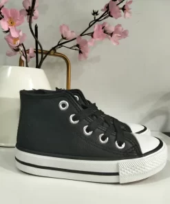 BOTITA ESTILO CONVERSE POLIPIEL NEGRA M.150/H-40