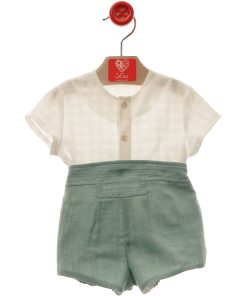 CONJUNTO TRAJE INF. BEBÉ (CAMISA + PANTALÓN CORTO)  M. 0279 DEL SUR "FAMILIA PANNA COTTA)