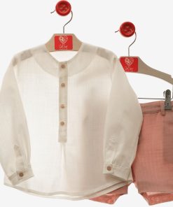 CONJUNTO TRAJE INF. NIÑO (CAMISA + PANTALÓN CORTO) M. 1242 DEL SUR "FAMILIA AZUCAR"