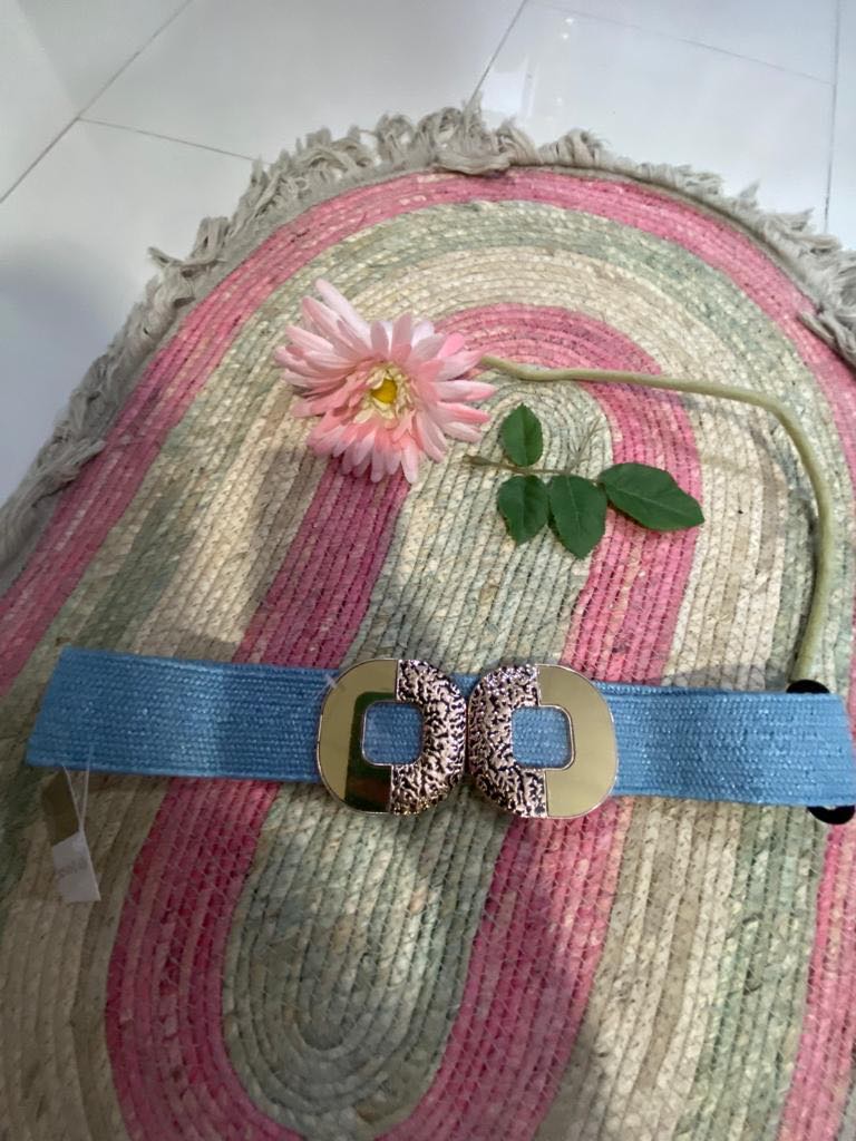 Cinturón Elástico Rafia Para Mujer - Ajustable, Multiposición - Accesorio Playa Verano