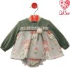 Vestido/Jesusito Con Braguita a juego bebé "Familia Gigante" M. 2072 VERDE EMPOLVADO DEL SUR 6 2072