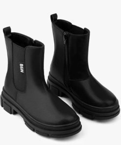 BOTAS DE NIÑA ELÁSTICO NAPA NEGRO B&W M. BJSH591006-BLACK