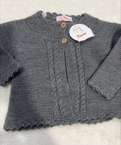 Rebeca de lana de niña larga M. 15002 GRIS PINOCHO