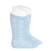 calcetines altos de perle calado geometrico azul bebe