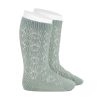 calcetines altos de perle calado geometrico bruma