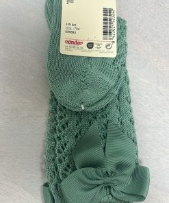 Calcetines altos perlé calados con lazo grogrén M.2519/704 JADE CONDOR 10 original 42C27E01 11E4 4C3F AAB6 FBB67DEC9279