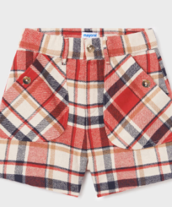 Pantalón corto cuadros chica M. 7215 ROJO MAYORAL
