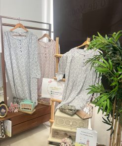 CAMISON M/L ESTAMPADO MUJER M. 1468 CELESTE