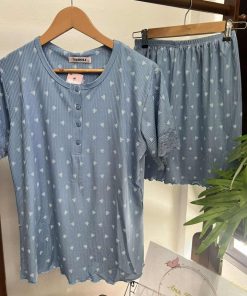 PIJAMA SRA TEJIDO SUPER FRESCO M. 5449 AZUL