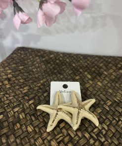 PENDIENTES ESTRELLA BEIGE Y DORADO M.BCT/21