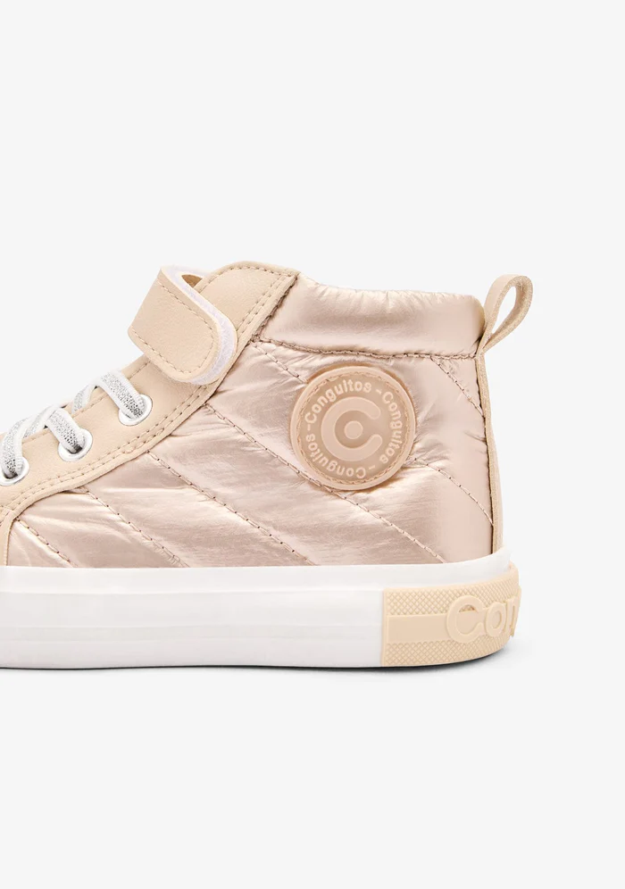 ZAPATILLAS ALTAS TIRA DORADA DE CONGUITOS M.COSH264026-GOLD-22 2 conguitos zapatos sneakers basket gold high strap sneakers