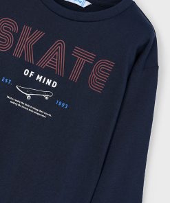 CAMISETA NIÑO M/L SKATE M. 4091 (FONDO MARINO) NATA-MARINO MAYORAL