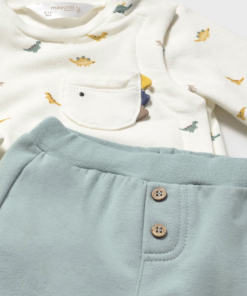 CONJUNTO 2 PIEZAS ALGODÓN M. 2620 SUDADERA ESTAMPADA BEIGE Y PANTALÓN VERDE MIEL MAYORAL