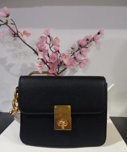 BOLSO NEGRO CON HEBILLA DORADA M.160-N