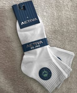 PACK 3 UNIDADES CALCETÍN TOBILLERO ALTO M. A34-A ACTIVA  35-40 COLOR BLANCO