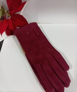 GUANTES DE ANTE CON TRES BOTONES DECORATIVOS M.DT-BURDEOS