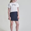 CONJUNTO NIÑA M. 266027 BLANCO STREET MONKEY 8 Conjunto niña blanco de dos piezas con falda pantalón y camiseta a juego en algodón