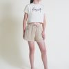 Conjunto niña beige de dos piezas de Street Monkey, cortado en algodón para el verano