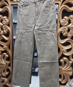 PANTALÓN VAQUERO DE CORTE RECTO Y TIRO ALTO CON BOTONES DORADOS DECORATIVOS M.VIVI-CAMEL