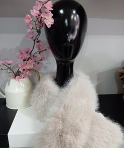 CUELLO DE PELO RECTANGULAR M.22-BEIGE