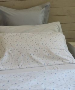 JUEGO DE SÁBANAS VELVELINA 135CM M. 1-01 AZUL BURRITO BLANCO TEJIDO ATERCIOPELADO
