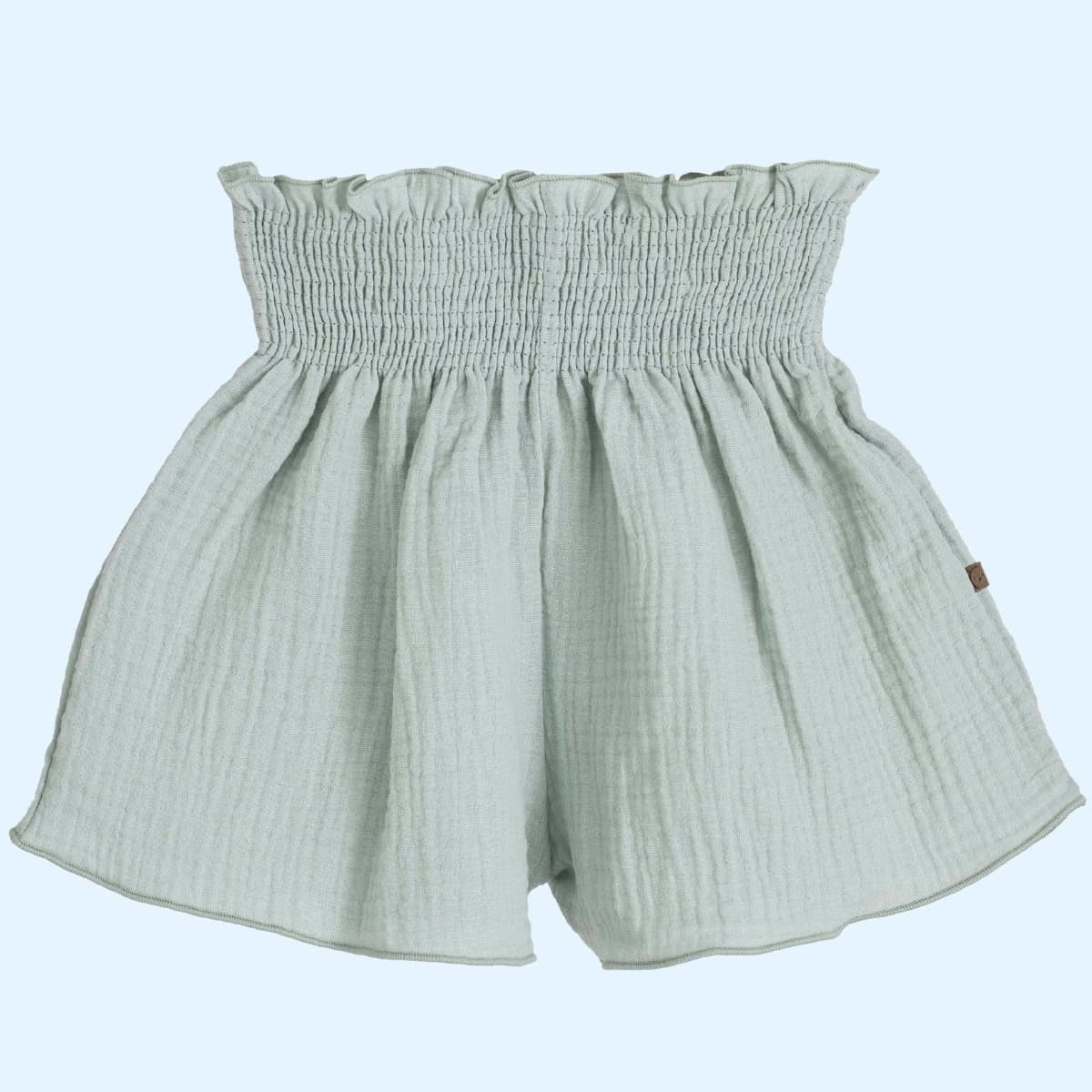 PANTALÓN BAMBULA ALBORAN M. 16071 VERDE CALAMARO 1 Pantalón bambula verde de niña en algodón puro, serie Alborán de Calamaro