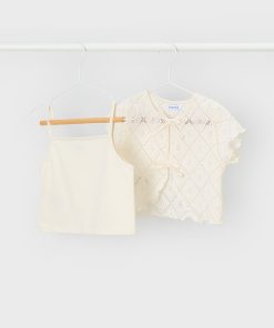 Camiseta crochet niña M. 3015 GARBANZO MAYORAL