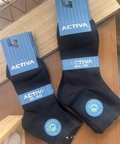 PACK 3 UNIDADES CALCETÍN TOBILLERO ALTO M. A33-C ACTIVA 35-40 Y 40-45 NEGRO ACTIVA