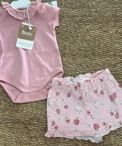 CONJUNTO 2 ALGODÓN M. 1640 BODY  ROSE Y BRAGUITA ESTAMPADA MAYORAL