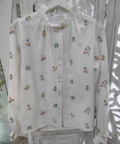 CAMISA BLANCA CON FLORES BORDADAS M.FLORES