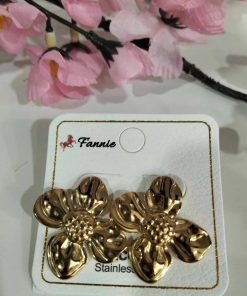 PENDIENTES DE FLORES DORADAS M.F-555
