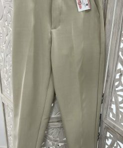 PANTALÓN DE PINZA CORTE RECTO EN TONO BEIGE CLARO M.PIN-2