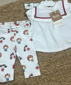 CONJUNTO 2 PIEZAS ALGODÓN M. 1736 LEGINS ESTAMPADO Y CAMISETA BLANCA MAYORAL
