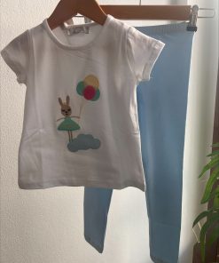CONJUNTO 2 PIEZAS NIÑA M. CONEJO CELESTE TRAPITOS