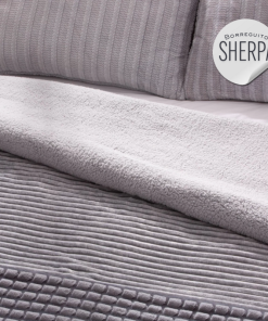 edredon sherpa conforter manterol doko 070 geometrico gris con borreguito 2