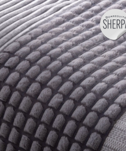 edredon sherpa conforter manterol doko 070 geometrico gris con borreguito 3