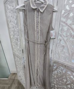 VESTIDO SIN MANGAS ESTILO CASUAL M.044-TAUPE
