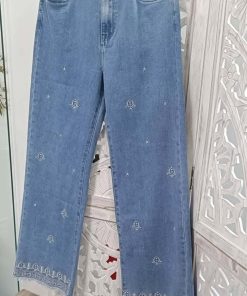 PANTALÓN VAQUERO ANCHO COLOR AZUL CLARO M.AZ-AN