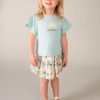 Camiseta aplique niña M. 3004 LAGO MAYORAL 11 Camiseta con aplique niña en color lago, un azul verdoso, con adorno sobre el delantero