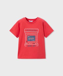 CAMISETA ESTAMPADA NIÑO M. 3063 TOMATE ARCADE START  MAYORAL