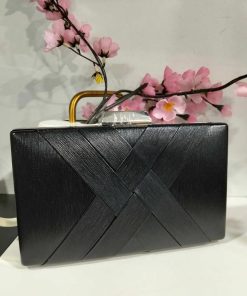 BOLSO DE FIESTA CON TIRAS TRENZADAS M.458-NEGRO